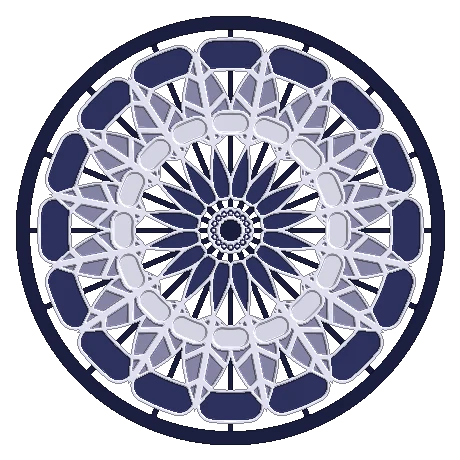 Mandala com poças de esmalte coloridas represadas por filete