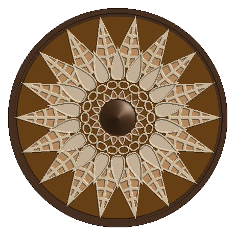 Mandala de pétalas sobrepostas em camadas de cor